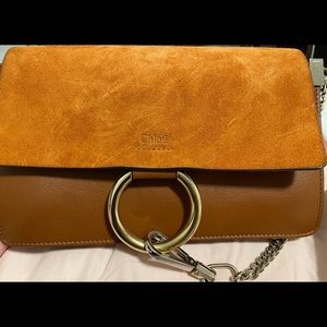 chloe brown small faye shoulder bag